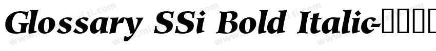 Glossary SSi Bold Italic字体转换